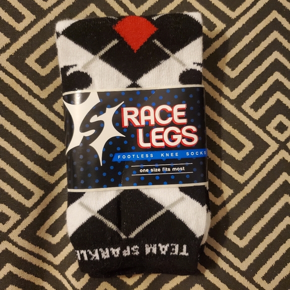 Team Sparkle Accessories - Race Legs Footless Socks NWT